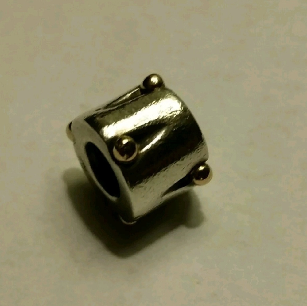 Pandora Sterling Silver and 14k Gold Drum Charm +